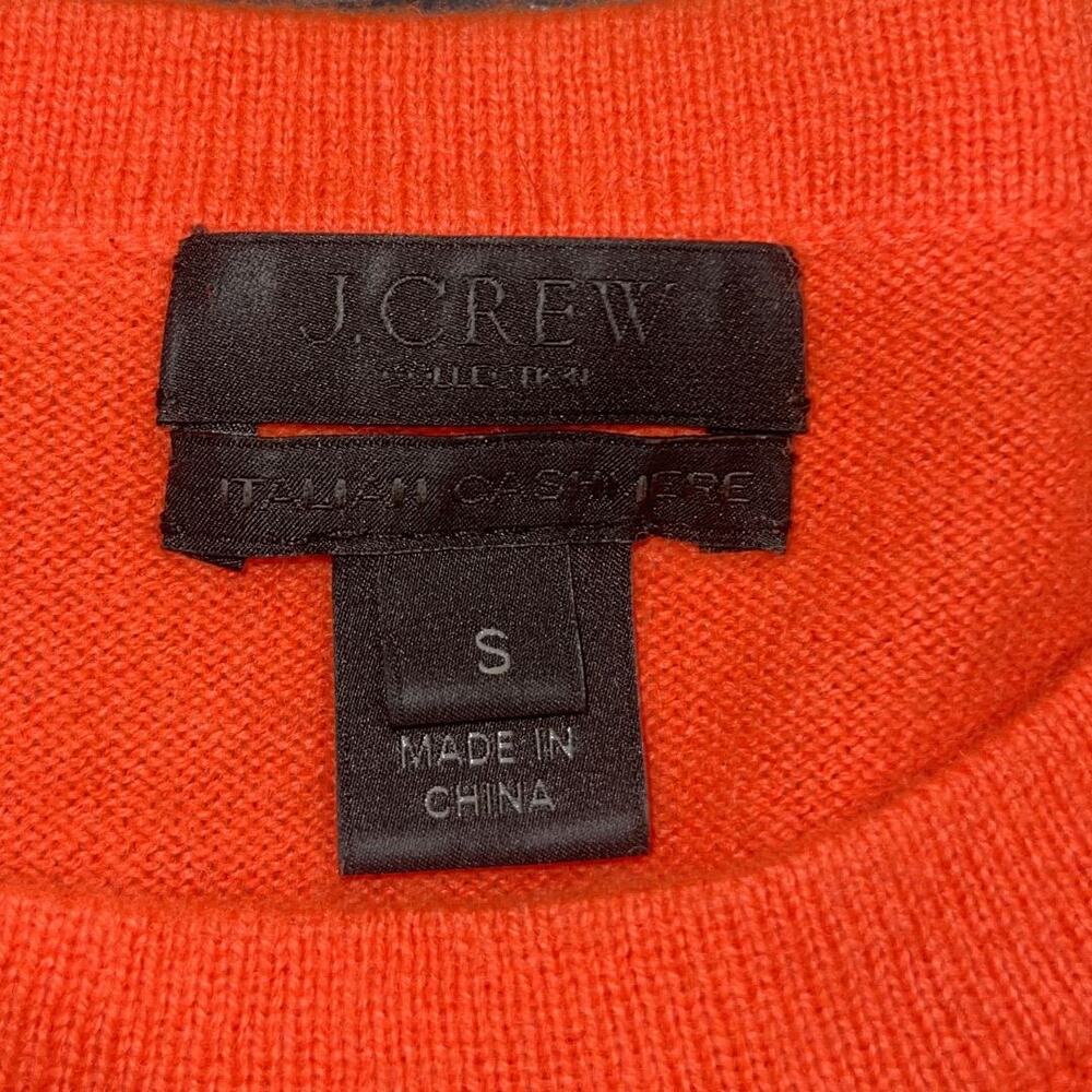 J. Crew Collection Italian Cashmere Orange Short Sleeve Blouse Size Small Chic - Picture 3 of 4